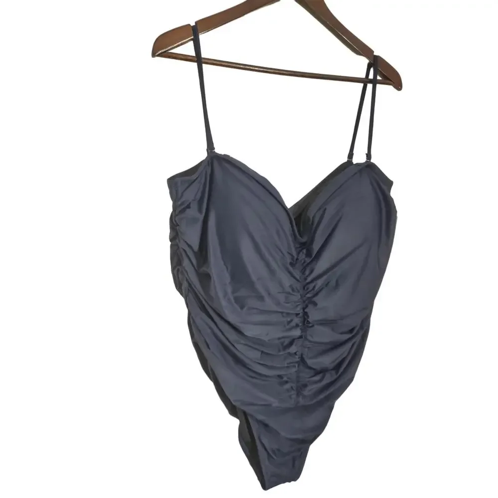 J. Crew Swim Ruched Sweetheart One Piece Navy Size 24
